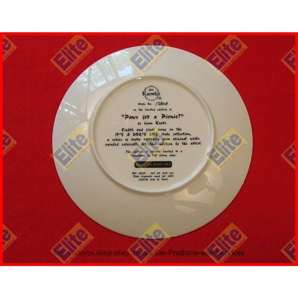 Its a Dogs Life "Paws For A Picnic" Collectors Plate by Knowles - Picture 2 of 3